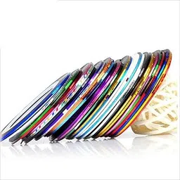 Royalkart New Fantastic 60 Pcs Roll Mix Color Metallic Nails Art Tape Lace Line Strips Decoration Stickers UV Gel Polish for Nail Art Decals-picture-16