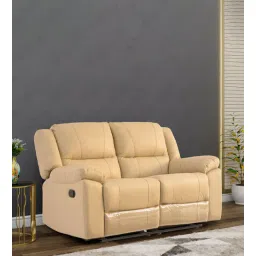 royaloak Nexus Leather Manual 2 Seater Recliner In Light Brown Colour-picture-20