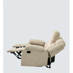 royaloak Wave Fabric 3 Seater Manual Recliner In Beige Color image 5