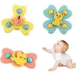 Royals hub 3PCS Suction Cup Spinner Toys for 6 12 18 Months Old Boy Girl Spinning Tops Bath for Kids Sensory Toys Birthday Gift Table/Window/ (Return Gift for Kids)-picture-22