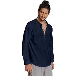 royalscout Men's Cotton Solid Full Sleeve Short Kurta Ideal for Cultural Functions, Formal Events, or Relaxed Festive Styling-picture-11