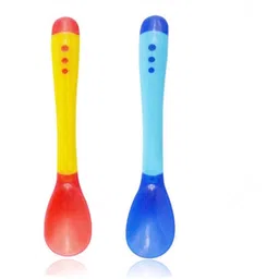 rozatech Heat sensitive Baby feeding Spoon with silicone head | temperature spoon | silicone baby spoon | Kids Spoon ( 2 Pcs ) - Silicone-picture-23