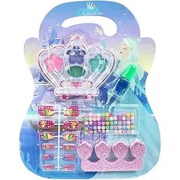 RP Traders Point Crown Nail Art and Beats With 12 Artificial Nails, Glitters and crawn | Fake Nails Home Salon Birthday Gift Kids Makeup Kit for Girls-picture-38