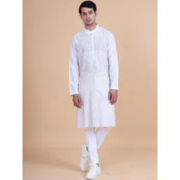 RR Blue Men Embroidered Chikankari Kurta-picture-29