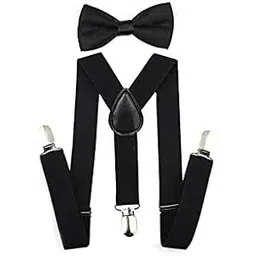suspender and bow tie set for men, infants, boys kids black-image-43