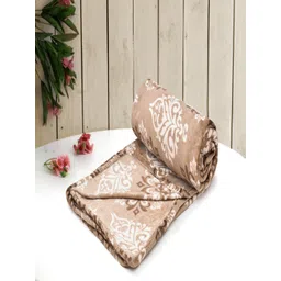 RRC Beige Floral Printed AC Room 300 GSM Double Bed Dohar With 2 Pillow Covers-picture-20