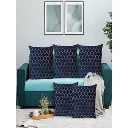 RRC Blue Set of 5 Velvet Square Cushion Covers-picture-27