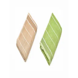 RRC Brown & Green 2 Pieces Striped 500 GSM Cotton Towel Set-picture-17