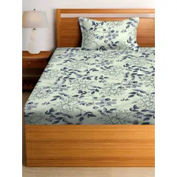 RRC Grey Floral 144 TC Single Bedsheet Set-picture-35