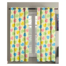 RRC Microfiber Cotton Curtains for Door Bedroom Living Room Set of 2 Curtains - Multicolor-picture-14
