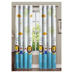 RRC Microfiber Cotton Curtains for Door Bedroom Living Room Set of 2 Curtains - White-picture-15