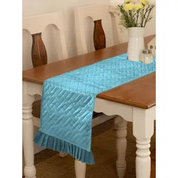 RRC Turquoise Blue Quilted Velvet Table Runner-picture-14