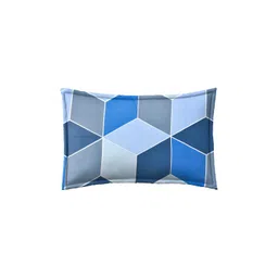 RRC White & Blue Geometric 144 TC Single Bedsheet with 1 Pillow Cover image 4