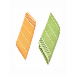 RRC Yellow & Green 2 Pieces Striped 500 GSM Cotton Towel Set-picture-31