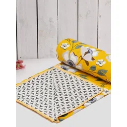 RRC Yellow & White Floral Printed Microfiber Cotton  AC Room 120 GSM Single Bed Dohar-picture-11