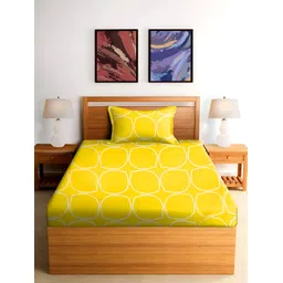 RRC Yellow & White Geometric 144 TC Single Bedsheet Set-picture-39