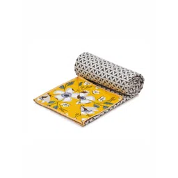 RRC Yellow Floral Printed Microfiber Reversile AC Room 120 GSM Double Bed Dohar image 4