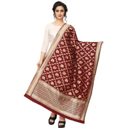 rrk import and export Jacquard Woven Maroon Women Dupatta-picture-13