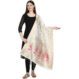 rrk Art Silk Woven Black Women Dupatta-picture-20