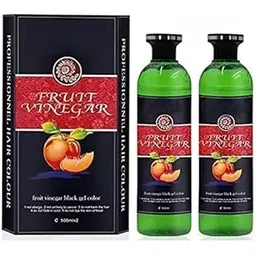 RRLOOK Fruit Vinegar Hair Color, Natural Black Colorfor Hair,Natural Color (500ml x 2) (BLACK, 500ML)-picture-28