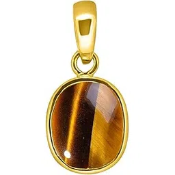 rrvgem 4.25 Carat Natural Earth Mined Tiger Eye/Tiger Stone/Tiger's Eye Natural Certified Tiger eye pendant Gold plated chitti Stone For Men And Women By Lab - Certified-picture-48