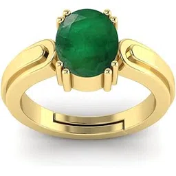 rrvgem 4.25 Ratti Green Emerald Adjustable Gold plated Green Panna Ring Certified for Women's and Men's By LAB - CERTIFIED-picture-44