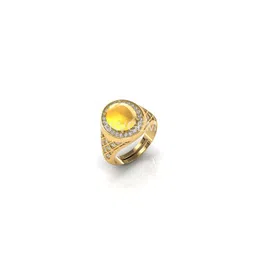 RRVGEM Yellow Sapphire 5.25 Ratti 4.70 KT Pukhraj Gold Plated Ring-picture-40
