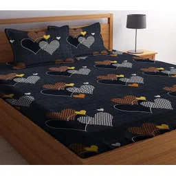 rs handicrafts Microfiber Queen Fitted (Elastic) 144 TC Printed Bedsheet-picture-15