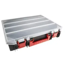 RS PRO 1 Cell Black, Red Polypropylene Compartment Box, 91mm x 416mm x 336mm Model No 1368899-picture-48