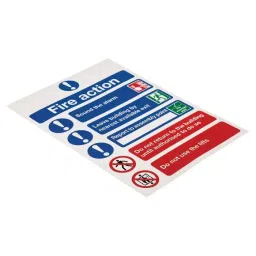 RS PRO 148x210 mm Vinyl Fire Safety Sign Fire Action Instructions With English Text Self-Adhesive 7632033-picture-17