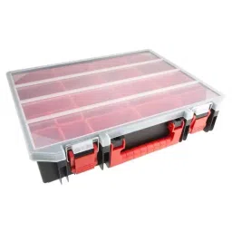 RS PRO 15 Cell Black, Red Polypropylene Compartment Box, 91mm x 416mm x 336mm Model No 1368908-picture-11
