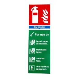 RS PRO 300x100 mm Vinyl Fire Safety Sign List of materials dry powder can be used on With English Text Self-Adhesive 1812246-picture-25