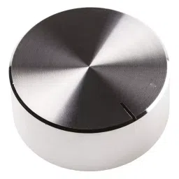 RS PRO 38 mm Silver Potentiometer Knob for 6.4 mm Shaft Splined, 499961-picture-28