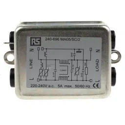 RS PRO 5A 240 V ac 50/60Hz, Chassis Mount RFI Filter, Fast-On Model No 240696-picture-44