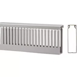 RS PRO Grey Slotted Panel Trunking Open Slot 2 m PVC, 7589216-image-31