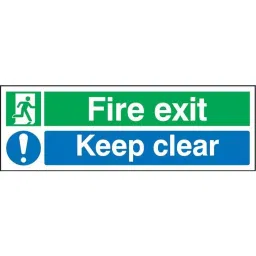 RS PRO Plastic Fire Safety Sign Fire exit Keep clear with English Text, 7631825-picture-34