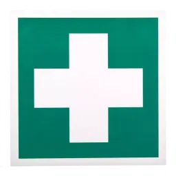 RS PRO Plastic Green/White First Aid Sign, H200 mm W200mm Model No 8134634 image 1