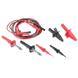 RS PRO Test Lead Kit, Crocodile Clip, Socket, 1.2m, 10A, 6120835-picture-35