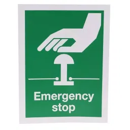 RS PRO Vinyl Green/White Safe Conditions Sign, Emergency Stop, English, 4920740-picture-12