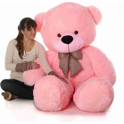 rss soft toys 4 Feet Stuffed Spongy Hugable Cute Pink Teddy Bear - 122 cm (Pink)2 cm (Pink)- 120 cm-picture-12