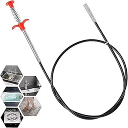 RTZEN Stainless Steel Drain Pipe Cleaning Spring Stick,Hair Catching Pipe Cleaning Claw Wire,Sink Stick Sewer Sink Tub Dredge Remover,Spring Drain Basin Cleaner Tool (Pack of 1)-picture-26