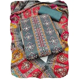 rubani Women's Pakistani Unstitched Salwar Suit Dress Material Featuring Soft Chinon Fabric and Timeless Floral Prints-picture-41