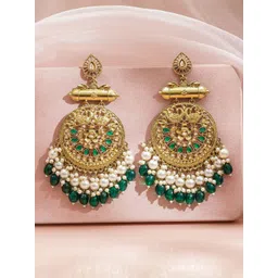 Rubans 18K Gold-Plated Artificial Stones Studded & Pearls Beaded Antique Chandbalis-picture-10