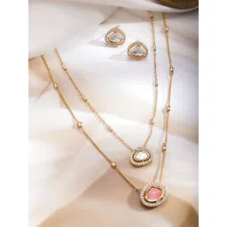 Rubans 22K Gold-Plated Kundan & Cubic Zirconia Stone Studded Jewellery Set-picture-20