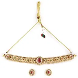 rubans 24K Gold Plated Handcrafted Cubic Zicronia Studded Choker Jewellery Set For Women and Girls – Perfect for Weddings and Special Occasions-picture-19