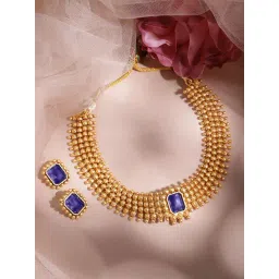 Rubans Blue Sapphire Beads Necklace & Earring Sets-picture-15