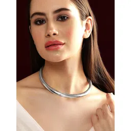 Rubans Brass Silver-Plated Oxidised Necklace-picture-23