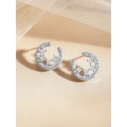 Rubans Crescent Shaped Half Hoop Earrings-picture-28