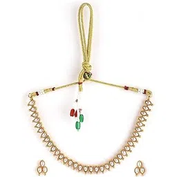 rubans Gold-Plated Handcrafted Artificial Traditional Jewelry Set with Stone Studded And Matching Earrings For Women and Girls – Perfect for Weddings and Special Occasions-picture-34