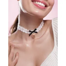 Rubans Gold-Tone Plated Black Necklace for Women-picture-25